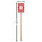 Red & Tan Plaid Wooden 6.25" Stir Stick - Rectangular - Dimensions