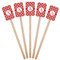 Red & Tan Plaid Wooden 6.25" Stir Stick - Rectangular - Fan View