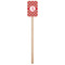 Red & Tan Plaid Wooden 6.25" Stir Stick - Rectangular - Single Stick
