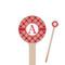 Red & Tan Plaid Wooden 6" Stir Stick - Round - Closeup