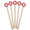 Red & Tan Plaid Wooden 6" Stir Stick - Round - Fan View