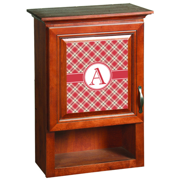 Red & Tan Plaid Wooden Cabinet Decal (Medium)