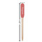 Red & Tan Plaid Wooden Food Pick - Paddle - Dimensions