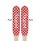 Red & Tan Plaid Wooden Food Pick - Paddle - Double Sided - Front & Back