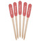Red & Tan Plaid Wooden Food Pick - Paddle - Fan View