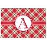 Red & Tan Plaid Woven Mat (Personalized)