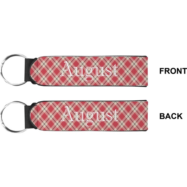 Red & Tan Plaid Wristlet (Front + Back)