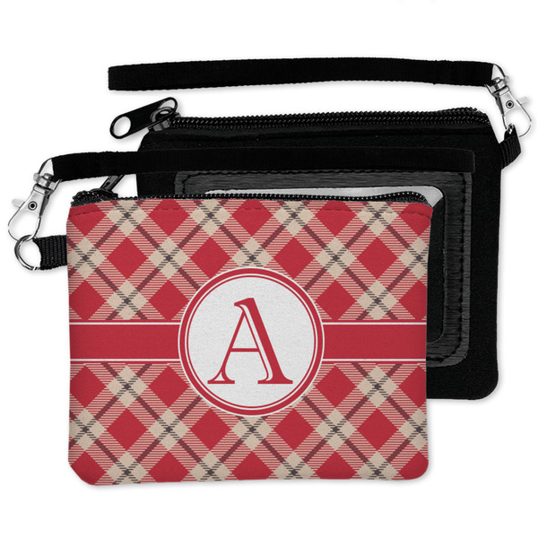 Red & Tan Plaid Wristlet ID Cases - MAIN