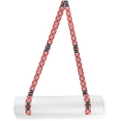 Red & Tan Plaid Yoga Mat Strap (Personalized)