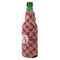 Red & Tan Plaid Zipper Bottle Cooler - ANGLE (bottle)