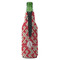 Red & Tan Plaid Zipper Bottle Cooler - BACK (bottle)