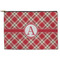 Red & Tan Plaid Zipper Pouch Large (Front)