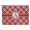 Red & Tan Plaid Zipper Pouch - Large - 12.5"x8.5" (Personalized)
