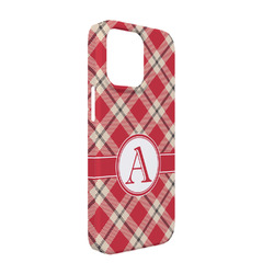 Red & Tan Plaid iPhone Case - Plastic - iPhone 13 Pro (Personalized)
