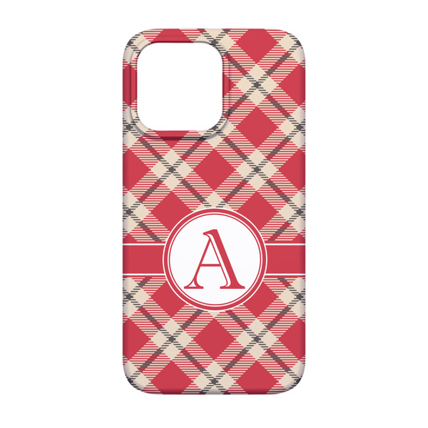 Red & Tan Plaid iPhone 13 Pro Case - Back