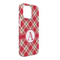 Red & Tan Plaid iPhone Case - Plastic - iPhone 13 Pro Max (Personalized)