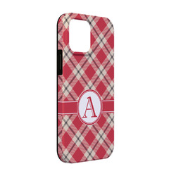 Red & Tan Plaid iPhone Case - Rubber Lined - iPhone 13 Pro (Personalized)