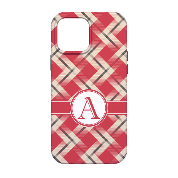 Red & Tan Plaid iPhone 13 Pro Tough Case - Back