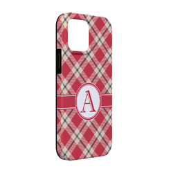 Red & Tan Plaid iPhone Case - Rubber Lined - iPhone 13 (Personalized)