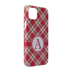 Red & Tan Plaid iPhone Case - Plastic - iPhone 14 Pro (Personalized)