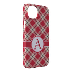 Red & Tan Plaid iPhone Case - Plastic - iPhone 14 Pro Max (Personalized)