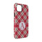 Red & Tan Plaid iPhone 14 Pro Tough Case - Angle