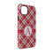 Red & Tan Plaid iPhone Case - Rubber Lined - iPhone 14 (Personalized)