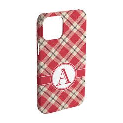 Red & Tan Plaid iPhone Case - Plastic - iPhone 15 Pro (Personalized)