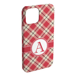 Red & Tan Plaid iPhone Case - Plastic - iPhone 15 Pro Max (Personalized)