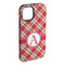 Red & Tan Plaid iPhone 15 Pro Max Tough Case - Angle