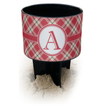 Red & Tan Plaid Black Beach Spiker Drink Holder (Personalized)