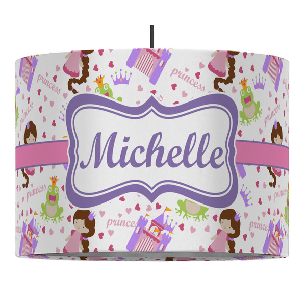 Custom Princess Print 16" Drum Pendant Lamp - Fabric (Personalized)