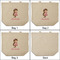 Princess Print 3 Reusable Cotton Grocery Bags - Front & Back View