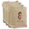 Princess Print 3 Reusable Cotton Grocery Bags - Front View