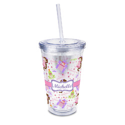 Princess Print 16oz Double Wall Acrylic Tumbler with Lid & Straw - Full Print (Personalized)