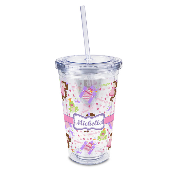 Custom Princess Print 16oz Double Wall Acrylic Tumbler with Lid & Straw - Full Print (Personalized)