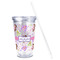 Princess Print Acrylic Tumbler - Full Print - Front straw out
