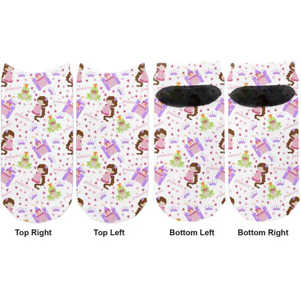 Princess Print Adult Ankle Socks - Double Pair - Front and Back - Apvl