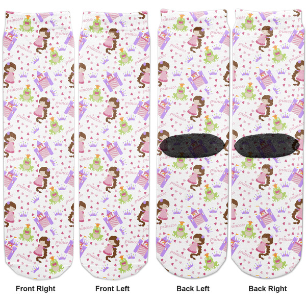 Princess Print Adult Crew Socks - Double Pair - Front and Back - Apvl