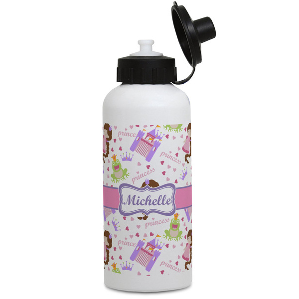 Custom Princess Print Water Bottles - Aluminum - 20 oz - White (Personalized)