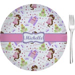 Princess Print 8" Glass Appetizer / Dessert Plates - Single or Set (Personalized)