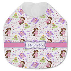 Princess Print Jersey Knit Baby Bib w/ Name or Text
