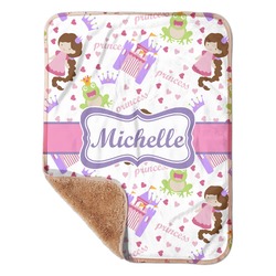 Princess Print Sherpa Baby Blanket - 30" x 40" w/ Name or Text