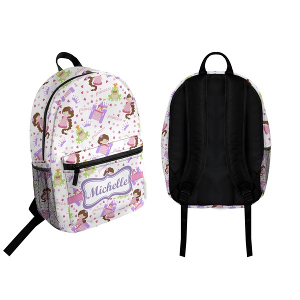Princess Print Backpack front and back - Apvl
