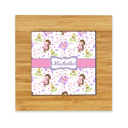 Princess Print Bamboo Trivet with Ceramic Tile Insert (Personalized)