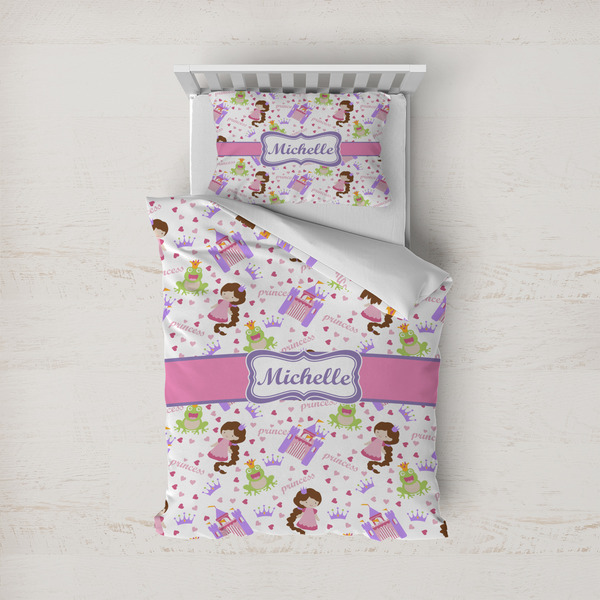 Custom Princess Print Duvet Cover Set - Twin (Personalized)