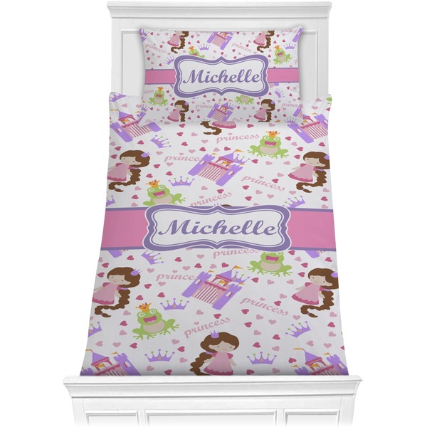 Custom Princess Print Comforter Set - Twin (Personalized)