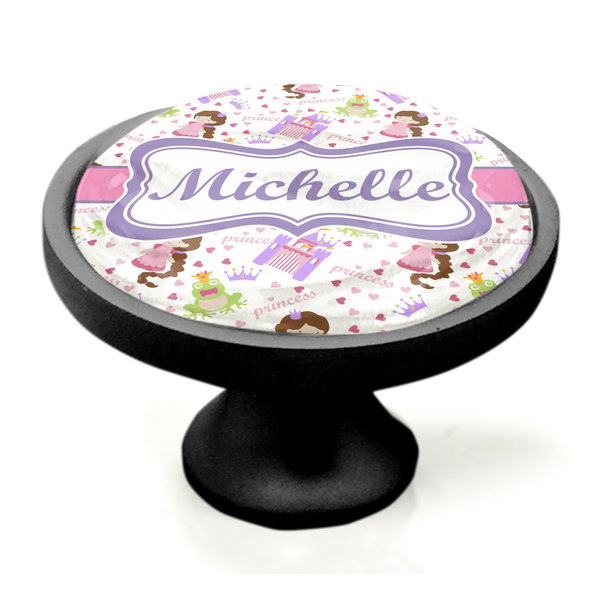 Princess Print Black Custom Cabinet Knob (Side)