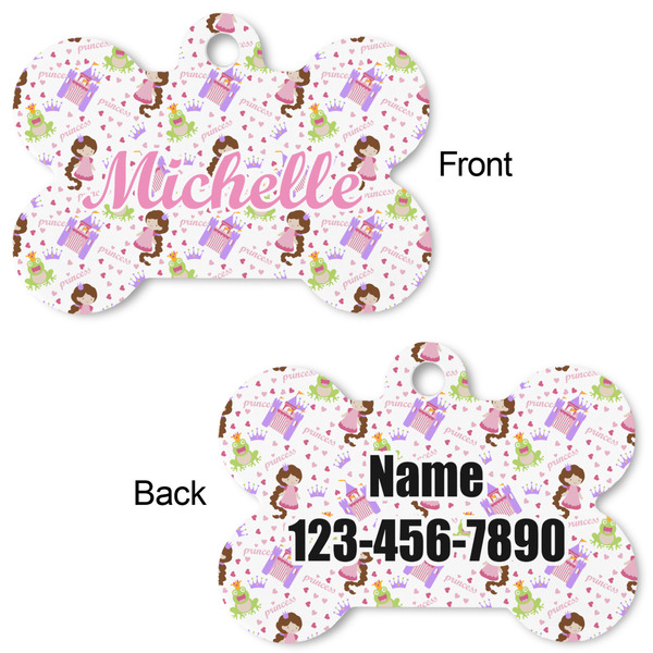 Princess Print Bone Shaped Dog ID Tag - Large - Approval