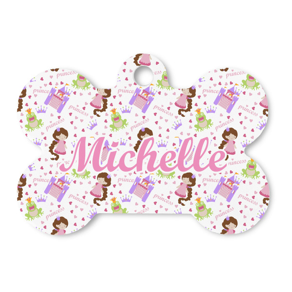 Custom Princess Print Bone Shaped Dog ID Tag (Personalized)